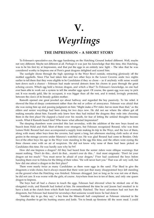 Weyrlings - The Impression